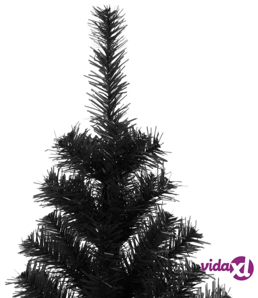 vidaXL Albero di Natale Artificiale Sottile con Base Nero 180 cm PVC