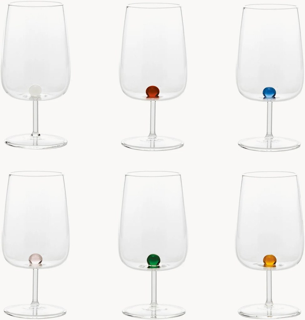 Set di 6 bicchieri in vetro soffiato Bilia