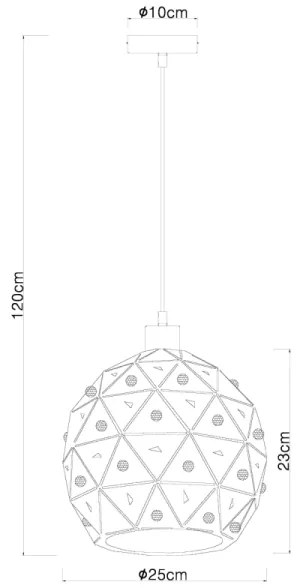 Globo 54029H - Lampadario a sospensione con filo JODIE 1xE27/60W/230V diametro 25 cm
