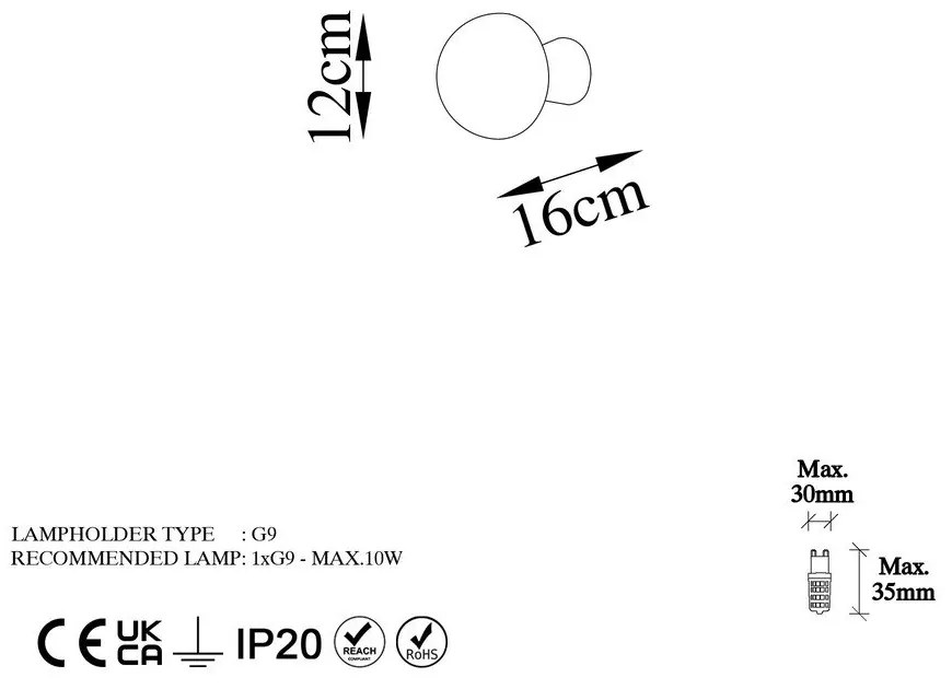 Lampada da parete color bronzo ø 12 cm Fungal - Opviq lights