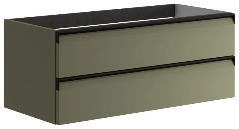 Mobile da bagno sotto lavabo Fusion verde salvia laccato opaco L 99.5 x H 40 x P 45.5 cm 2 cassetti, lavabo non incluso