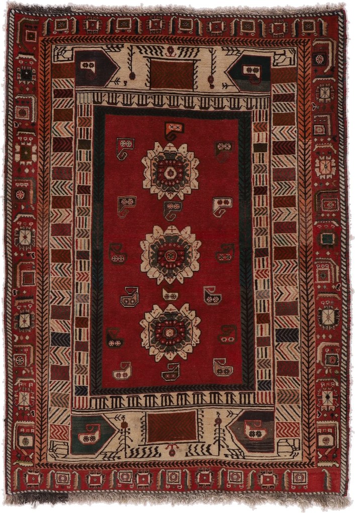 Gabbeh Tappeto 130x180 (Iran) Annodato A Mano