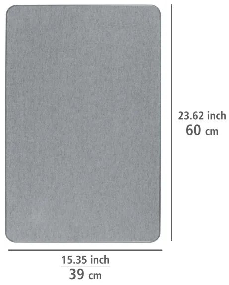 WENKO 24936100-Tappetino SIMI 39x60 cm grigio