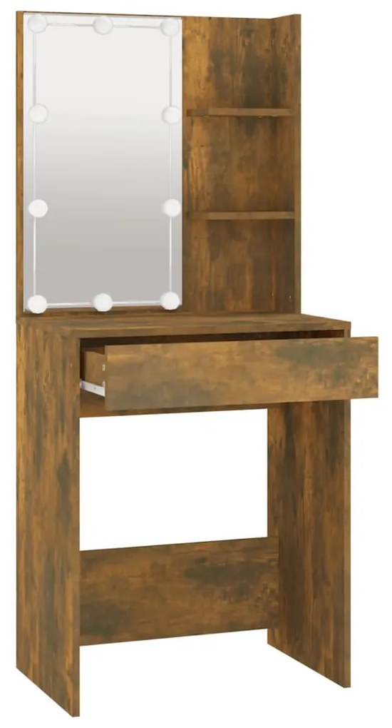 Toeletta con led rovere fumo 60x40x140 cm