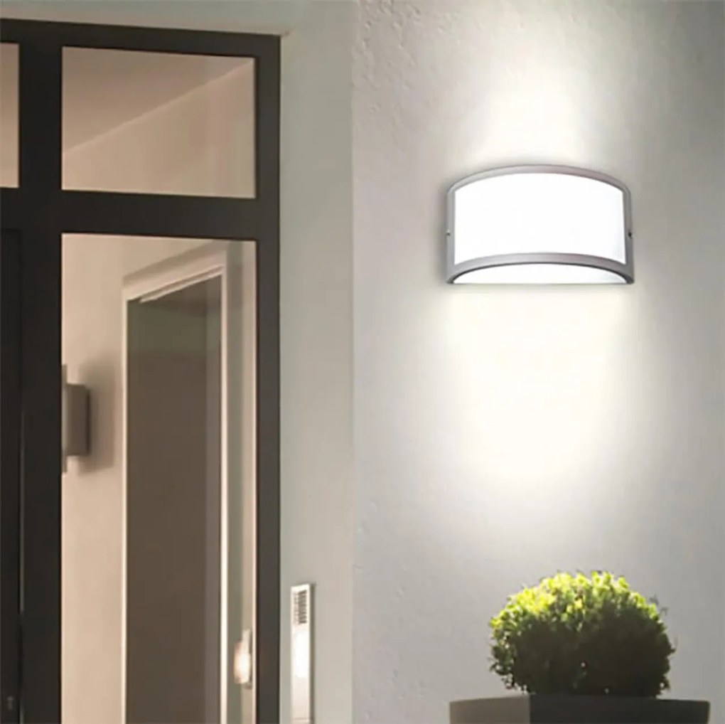Applique Moon Design - E27 Bianca Curva per Esterni IP65