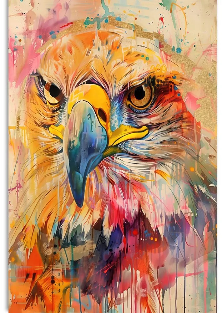 Stampa su tela – Aquila con imitazione di pittura