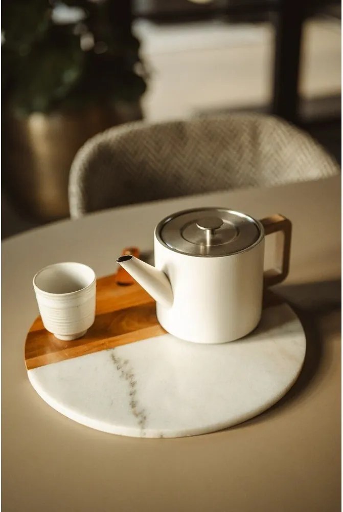 Teiera avorio in acciaio inox con filtro 1,1 l Duet Narvik – Bredemeijer