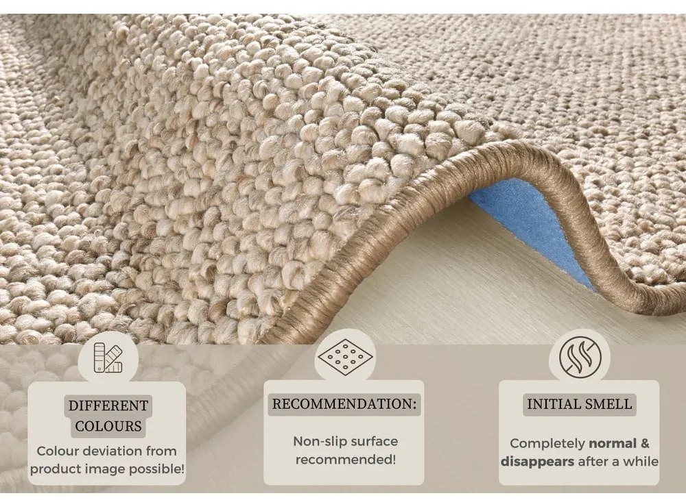 Tappeto rotondo marrone chiaro ø 133 cm Wolly - BT Carpet