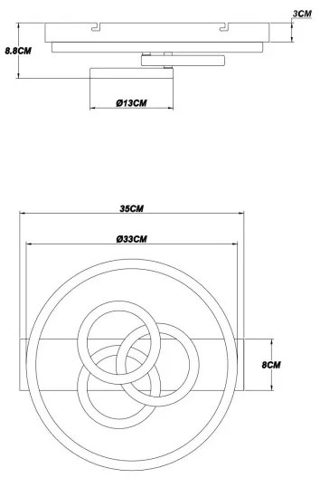 Globo 48040-40 - Lampada da soffitto LED dimmerabile DARRYL I 40W/230V, misure 35x33 cm + telecomando