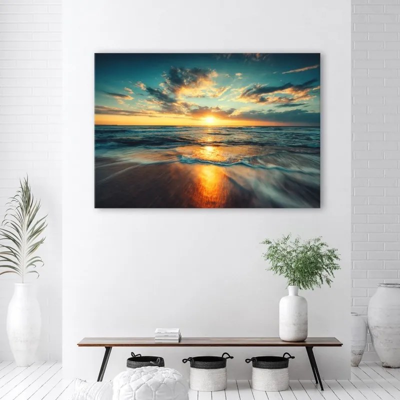 Quadro su tela, Sea Sunset Beach  Dimensioni 90x60