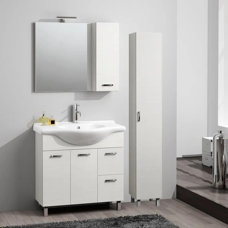 Colonna per mobile bagno Nicole 1 anta P 33.5 x L 30 x H 195 cm bianco