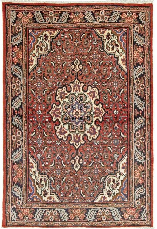 Bidjar Tappeto 160x100 Rosso (Iran) Annodato A Mano