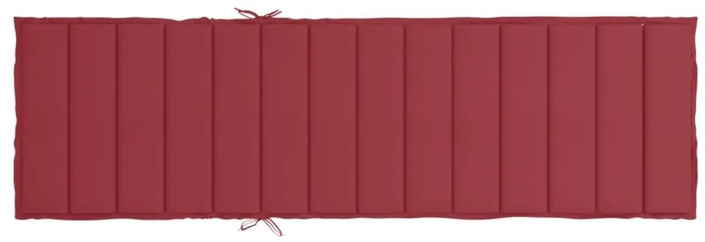 Cuscino per Lettino Rosso Vino 200x70x3 cm in Tessuto Oxford