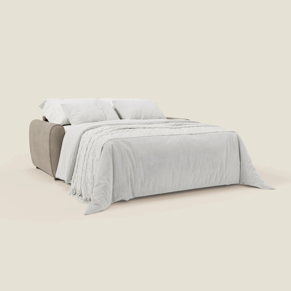 Kaleo Divano letto moderno con materasso H17 cm - in raffinato tessuto impermeabile T26 tortora