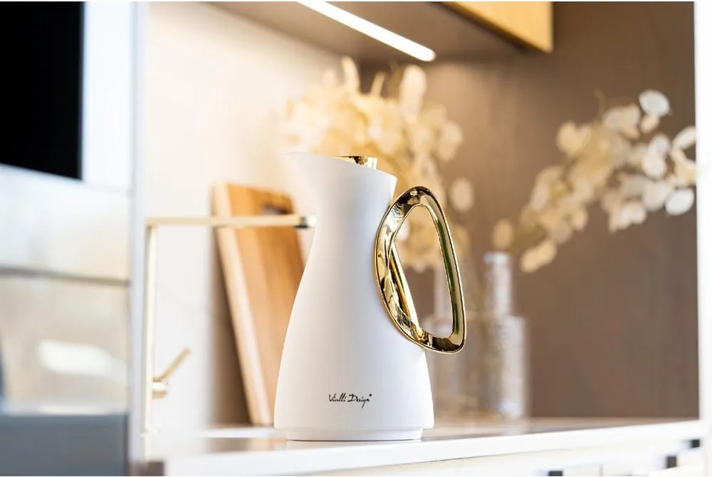 Borraccia termica bianca/dorata 1 l Alessia – Vialli Design