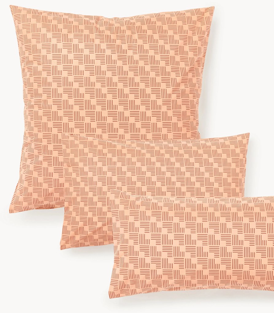 Federa in cotone percalle con stampa geometrica Inki