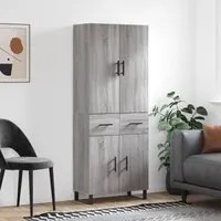 Credenza Grigio Sonoma 69,5x34x180 cm in Legno Multistratocod mxl 77750