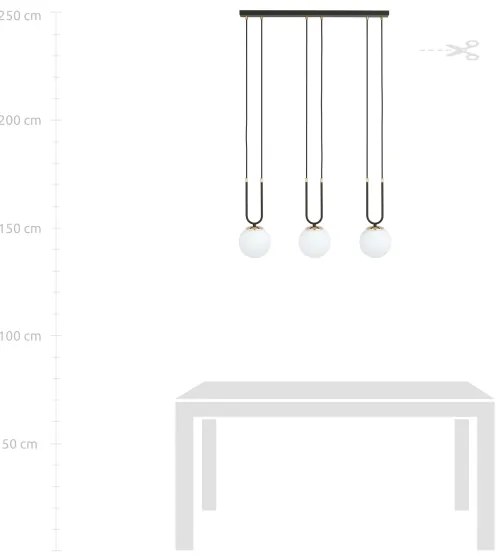 Lampadario a sospensione con filo GLAM 3xE14/10W/230V nero