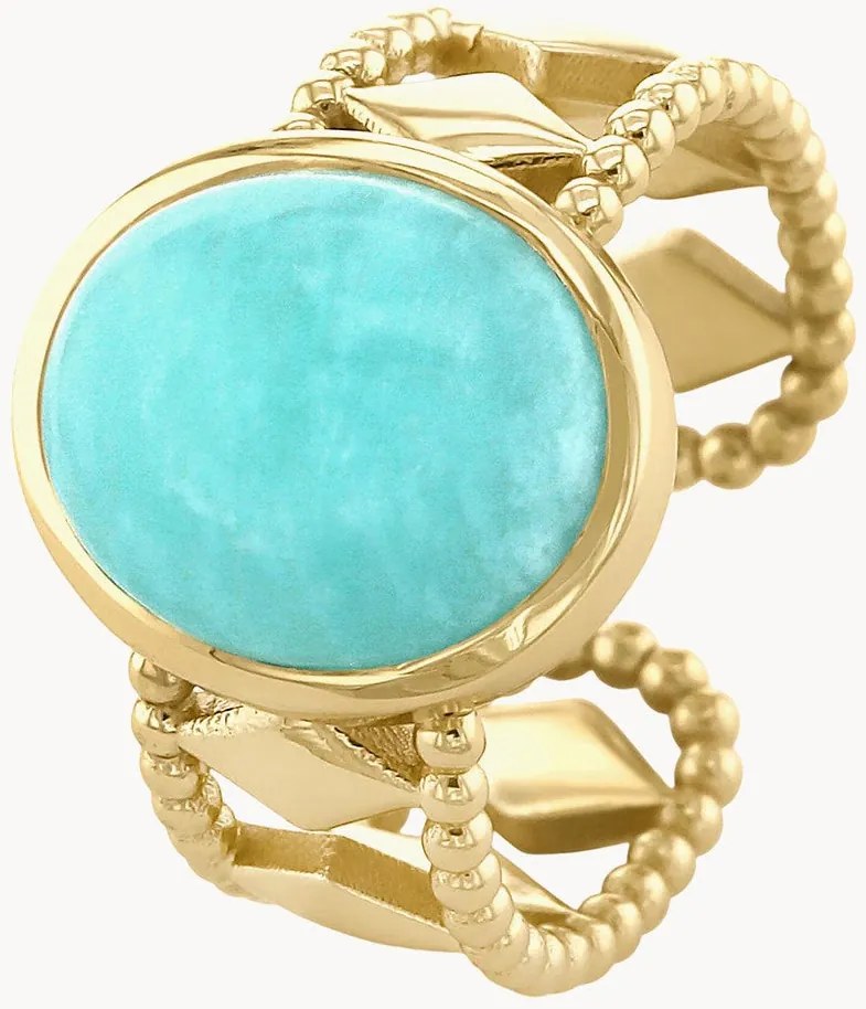 Anello placcato in oro con amazonite Neo