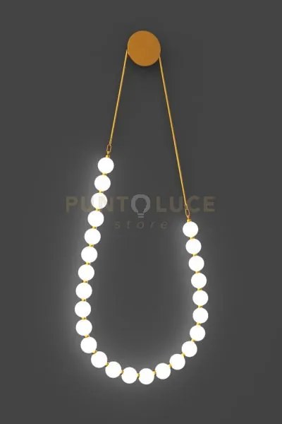 Perla da parete, oro, 25 palline, led 50 watt, lumen 4250, 3000k, l...