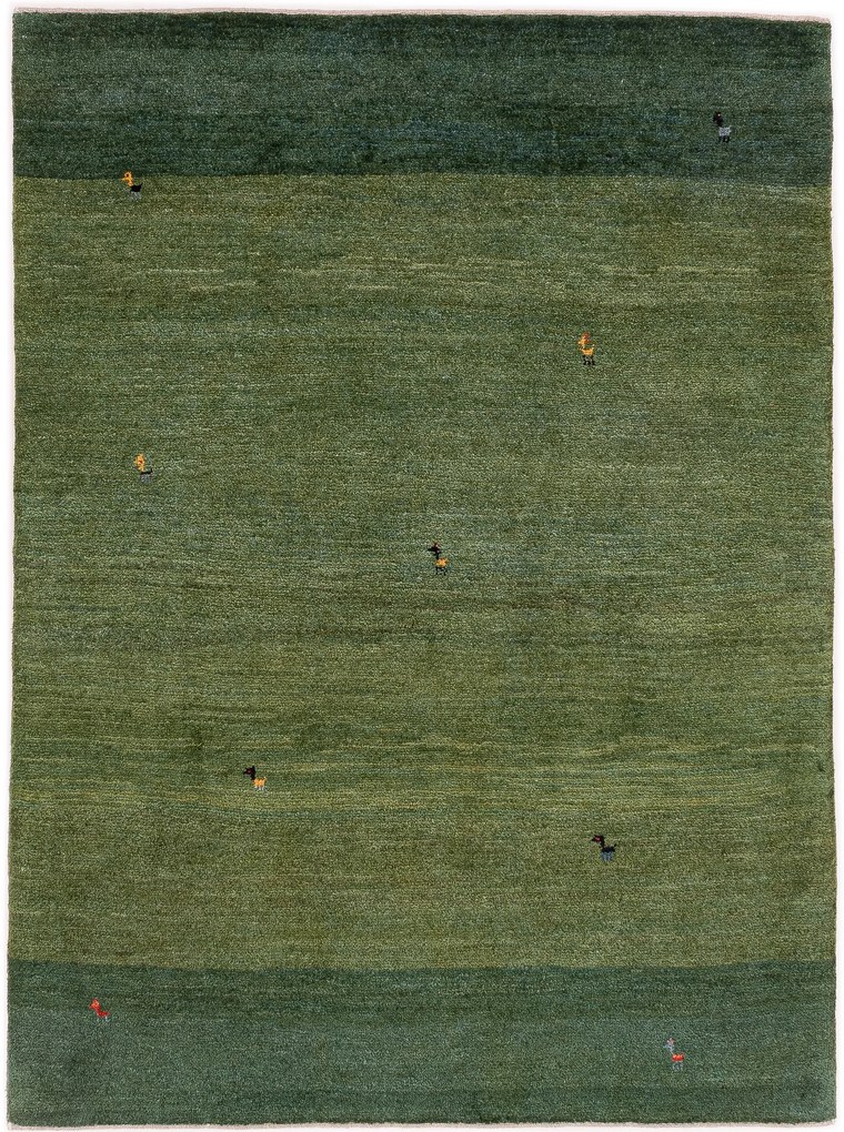 Gabbeh Tappeto 150x200 Verde (Iran) Annodato A Mano