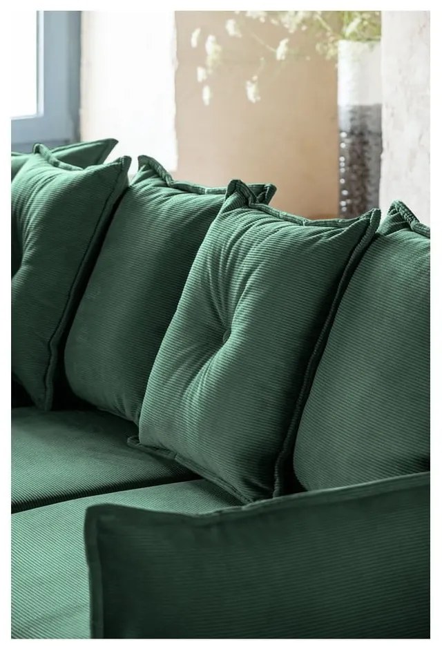 Divano letto in velluto a coste verde (variabile) Lazy Lukka - Miuform