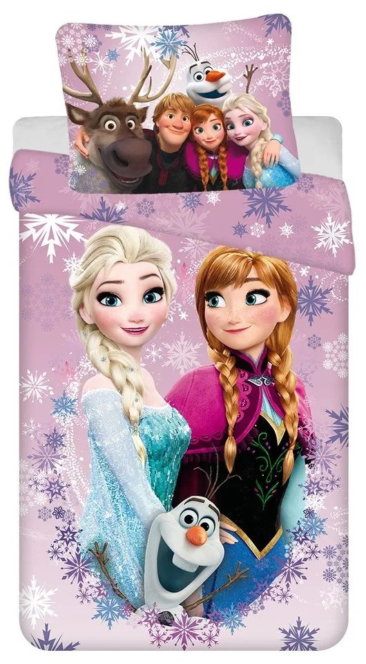 Biancheria da letto per bambini in cotone per letto singolo 140x200 cm Frozen - Jerry Fabrics