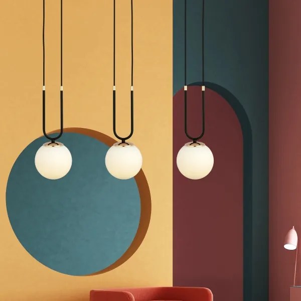 Lampadario a sospensione con filo GLAM 3xE14/10W/230V nero