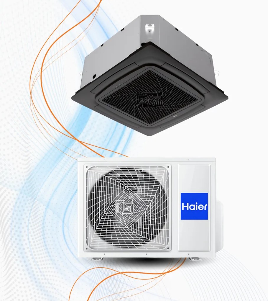 Climatizzatore Haier Cassetta 620 A 4 Vie 62x62 Mono Inverter R-32 WiFi, 18.000 / Nero