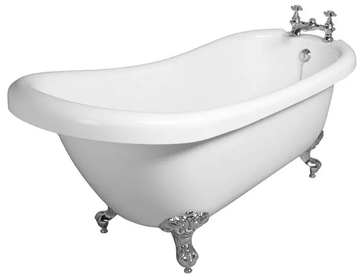 Vasca da bagno freestanding classica 170x75 con Piedini cromo a zampa daquila regolabili Mary