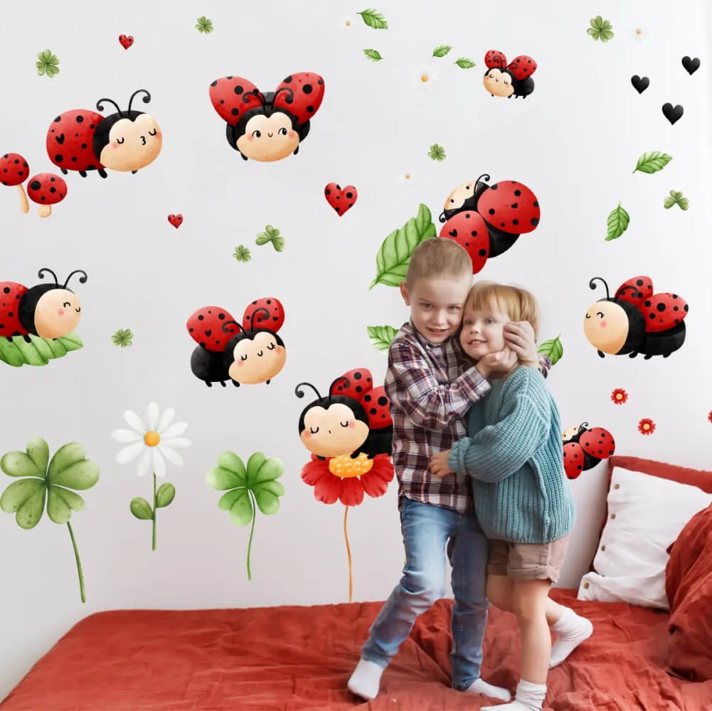 Adesivo da parete - Coccinelle allegre | Inspio