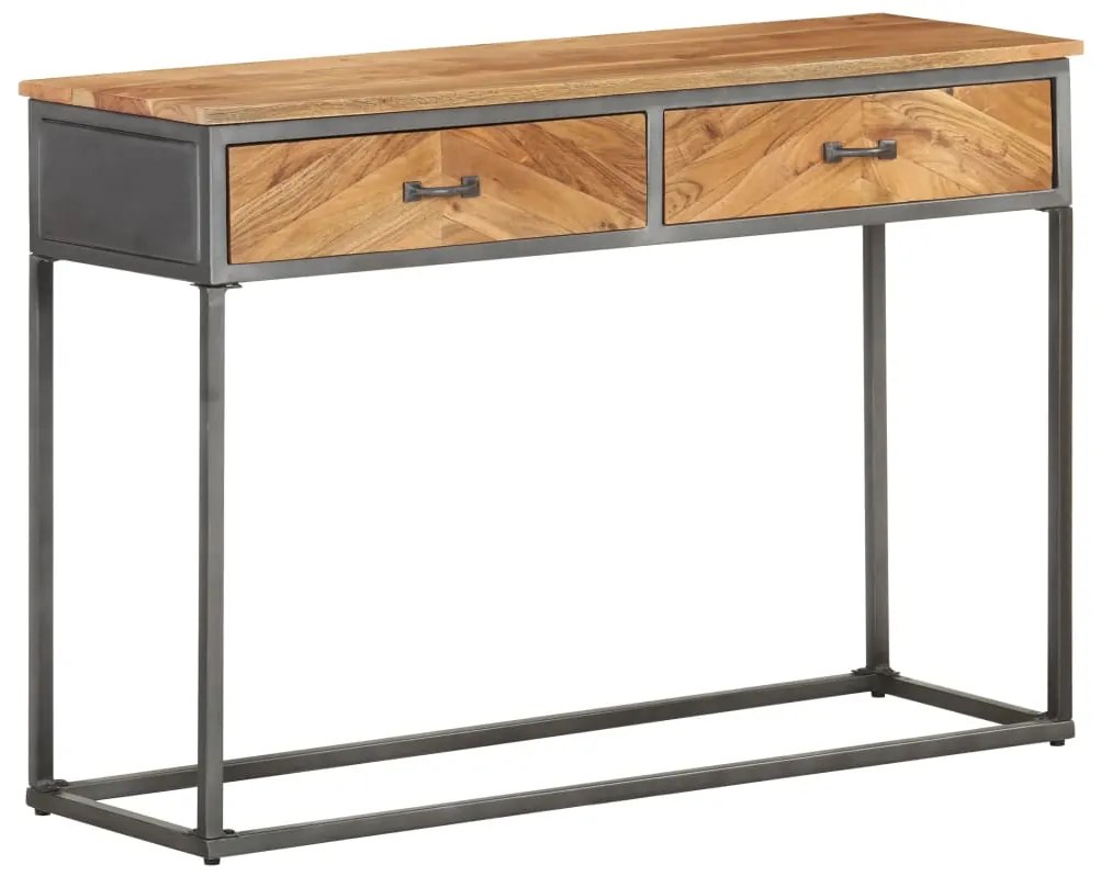 Tavolo Consolle 110x35x75 Cm İn Legno Massello Di Acacia /