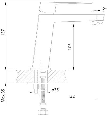 Aqualine - Rubinetto del lavandino RITMO cromo lucido