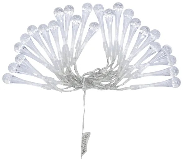 Aigostar - Catena luminosa LED natalizia da esterno 25xLED/8 funzioni 3xAA 2,5m IP44 bianco caldo gocce