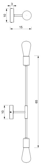Applique FLAME 2xE27/60W/230V nero/cromo lucido
