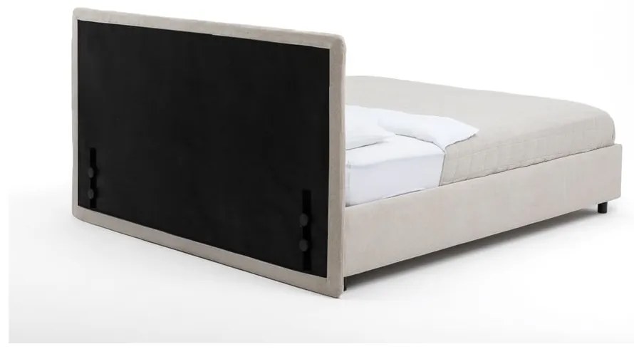 Letto matrimoniale imbottito beige con contenitore con rete inclusa 180x200 cm Myra Slim Line – Bonami Selection
