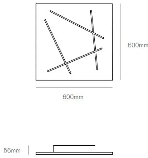 Flat plafoniera 51w 2500lm 3000k sand