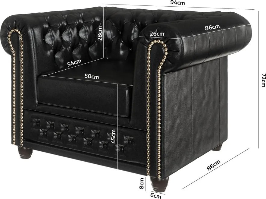 Poltrona in similpelle nera York - Ropez