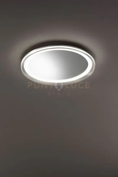 Plafoniera in alluminio  grigio mirò  biemissione d.60cm led 59w 30...