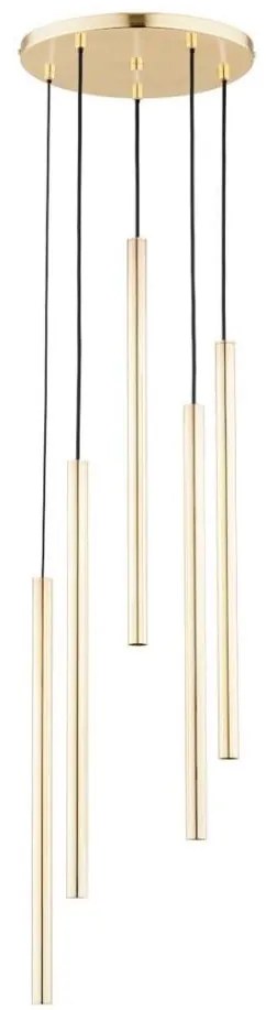 Lampadario a sospensione COLLET 5xG9/40W/230V Ø30 cm oro