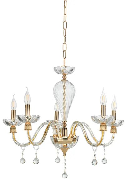 Lampada a sospensione ROXANNE D72 cm in vetro soffiato lavorato a mano 5 LUCI