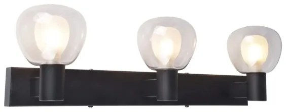 Applique da bagno POLA 3xG9/5W/230V IP44 nero/trasparente