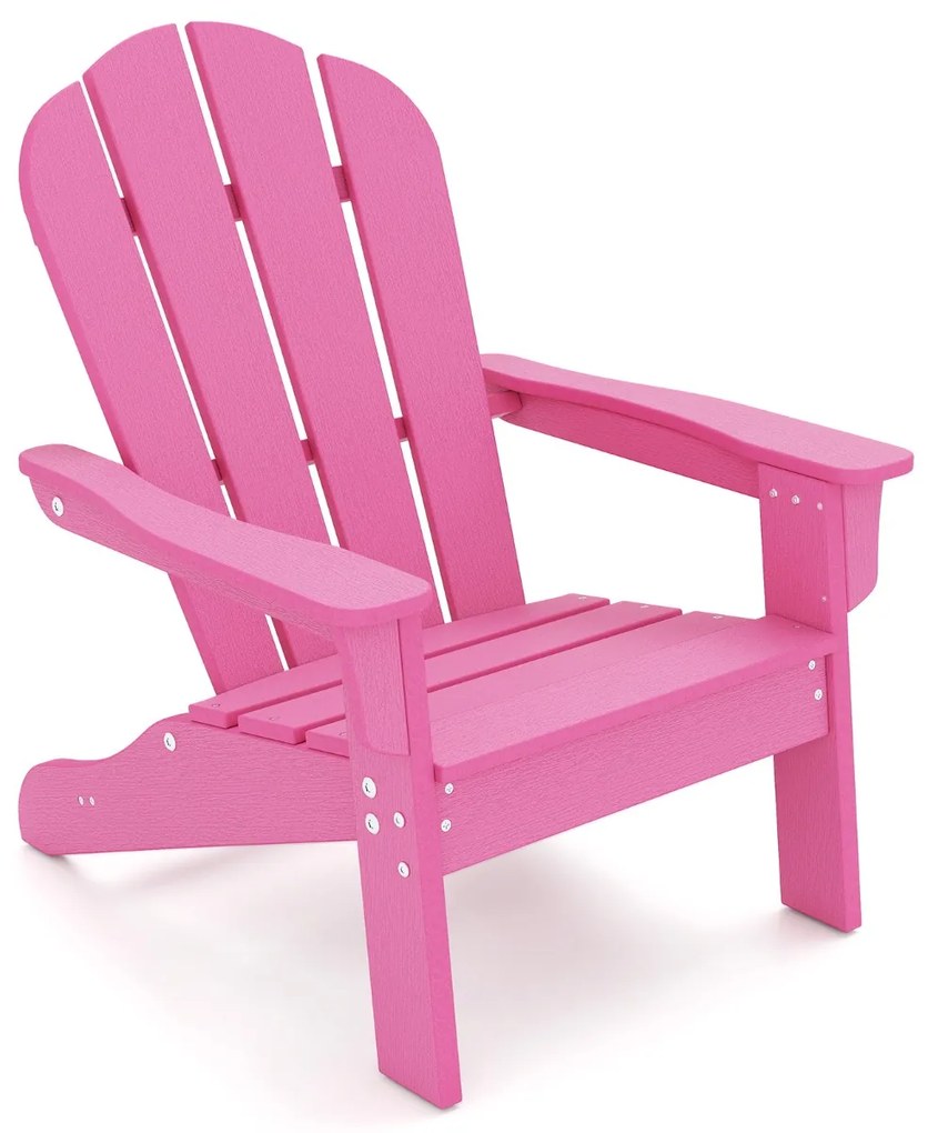 Costway Sedia adirondack da campeggio per bambini con design ergonomico per patio, Sedia da giardino per bambini da 3 a 8 anni 4 Colori