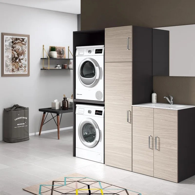 Mobile coprilavatrice Desi in truciolare grigio ombra P 70 x L 49 x H 90 cm