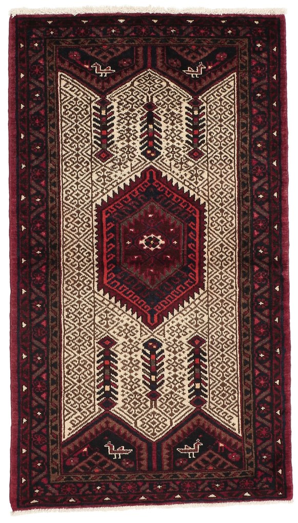 Hamedan Tappeto persiano 90x150 Beige (Iran) Annodato A Mano