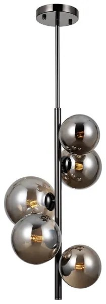 ITALUX PND-406007-V5A-BCR - Lampadario a sospensione con supporto rigido CANELLO 5xG9/5W/230V nero