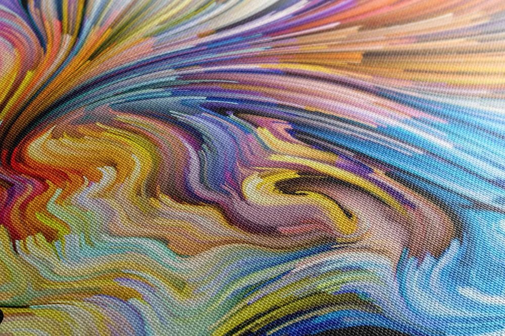 Quadro su tela – Profilo colorato di volto femminile