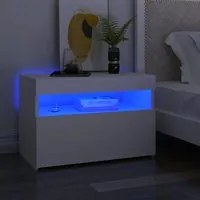 Comodini con Luci LED Bianco 60x35x40 cm in Legno Multistrato cod mxl 31211