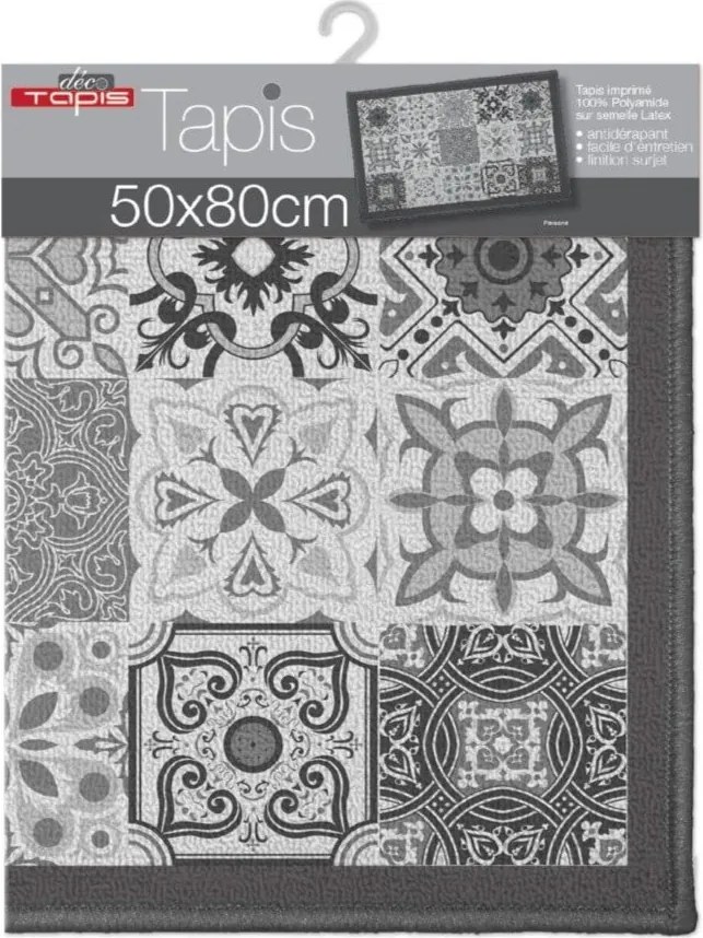 Tappeto grigio lavabile 50x80 cm Persane – douceur d'intérieur