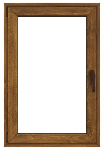Finestra in PVC rovere dorato L 80 x H 120 cm, 1 anta apertura a sinistra